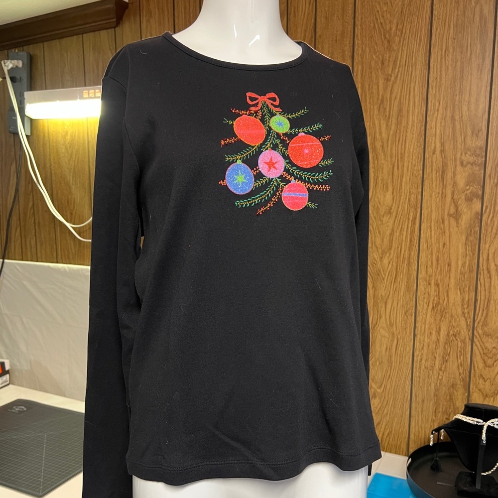 EUC cotton holiday long sleeve t-shirt sz large